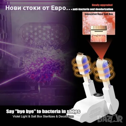 Електрическа сушилня за обувки с цифров дисплей, вентилатор за отопление на детски обувки, каска , снимка 7 - Сушилни - 49043366