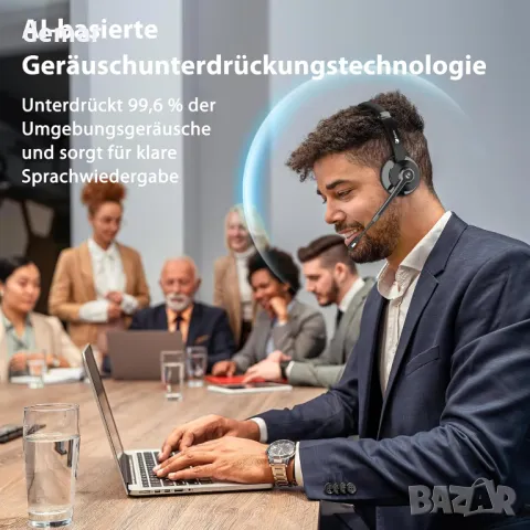 Безжични слушалки Earbay, Bluetooth с USB адаптер и зарядна база, с микрофон и шумопотискане, снимка 2 - Bluetooth слушалки - 50286358