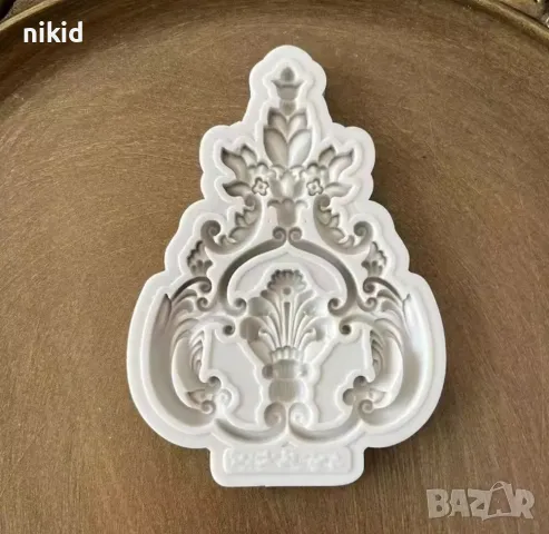 ОР79 Едър масивен орнамент силиконов молд форма фондан шоколад гипс декор украса , снимка 3 - Форми - 49757439