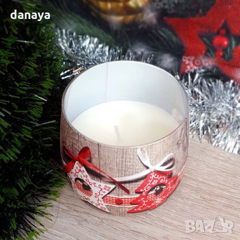 1809 Коледна ароматизирана свещ в чаша Winter Star, снимка 3 - Декорация за дома - 30707608