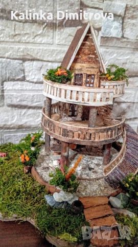 Къща с цветя на три нива-ръчна изработка., снимка 7 - Декорация за дома - 53055284