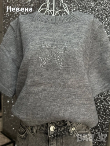 Блуза с къс ръкав 3 цвята, снимка 2 - Блузи с дълъг ръкав и пуловери - 52446716