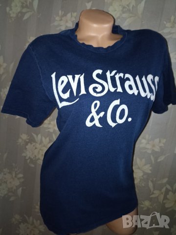 Levi Strauss S- Тъмносиня памучна тениска , снимка 1 - Тениски - 37873991