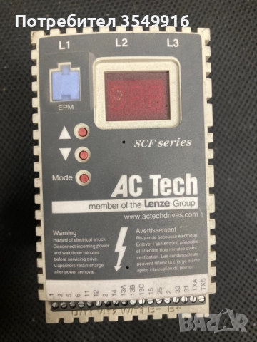 Честотен регулатор(инвертор) Lenze(AC TECH) 0,75кw/400V, снимка 4 - Други машини и части - 52363838