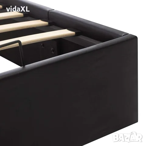 vidaXL Легло с повдигащ механизъм, черно, изкуствена кожа, 140x200 cм, снимка 9 - Спални и легла - 56146487