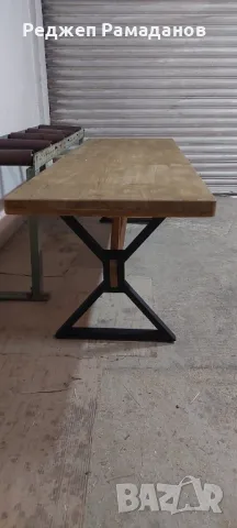 Маси и пейки от масив с метални крака , снимка 9 - Градински мебели, декорация  - 49637116