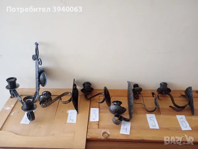Стари стенни лампи от ковано желязо , снимка 7 - Антикварни и старинни предмети - 56315911