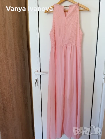 Розова дълга рокля за повод, снимка 3 - Рокли - 51089194