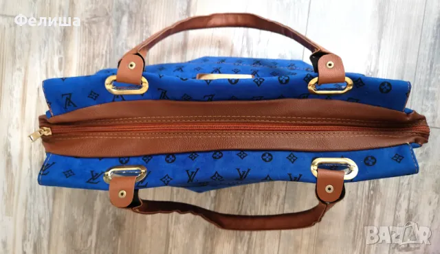 Брандова Голяма Дамска Чанта Колекция Inspired Louis Vuitton в Цвят Кралско Син, снимка 3 - Чанти - 50150089