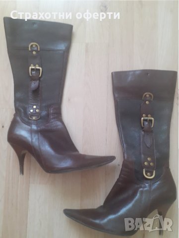 Дамски официални ботуши, естествена кожа