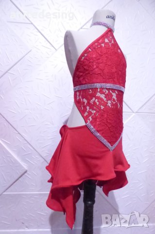 Червена детска рокля за спортни танци, снимка 8 - Детски рокли и поли - 42842813