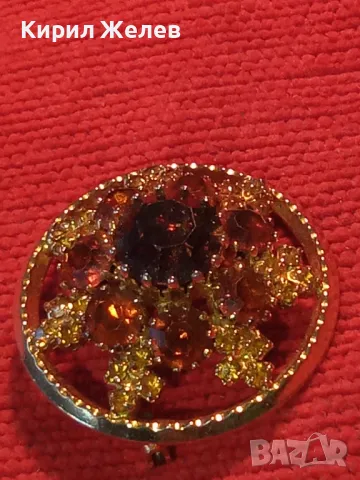 СТАРИННА РАЗКОШНА ФЛОРАЛНА СКЪПОЦЕННА ПОЗЛАТЕНА БРОШКА с ЮВЕЛИРНО ФАСЕТИРАН ЦИТРИН 45682, снимка 15 - Антикварни и старинни предмети - 46222035