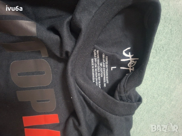 Черна тениска Travis Scott, нова,размер Л, снимка 2 - Тениски - 53152879