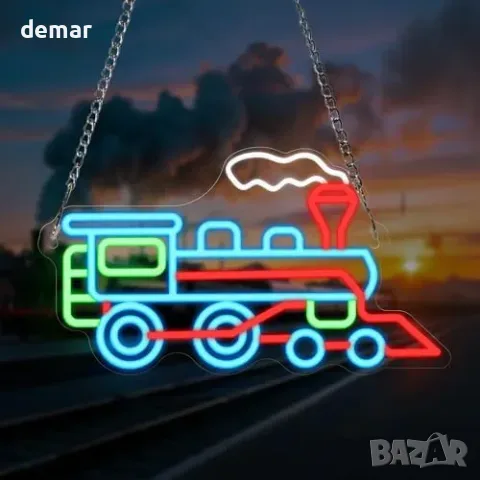 Цветен LED неон с парен локомотив, USB захранване и димиране, снимка 2 - Лед осветление - 55955514