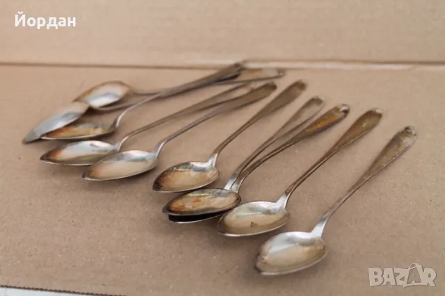 10 сребърни лъжици за чай , снимка 2 - Други ценни предмети - 49862379