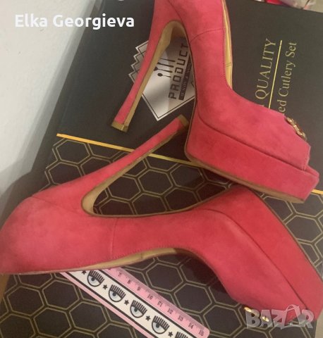 Маркови дамски обувки Elisabetta Franchi 38 номер, снимка 10 - Дамски елегантни обувки - 44342333