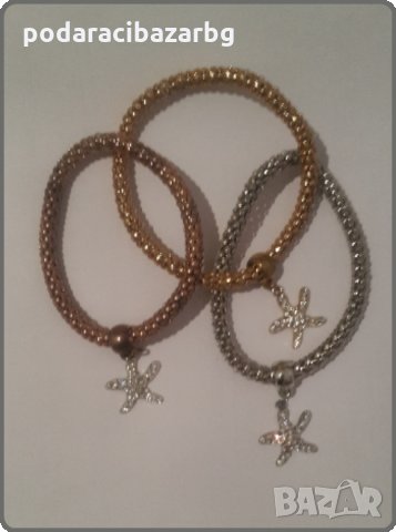 МОРСКА ЗВЕЗДА- КОМПЛЕКТ ПОЗЛАТЕНИ ГРИВНИ С КРИСТАЛИ     , снимка 1