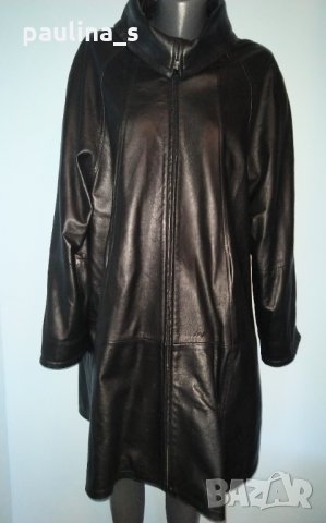 Манто тип пелерина от естествена кожа "Vera Pelle" Italy / голям размер , снимка 2 - Палта, манта - 30440356