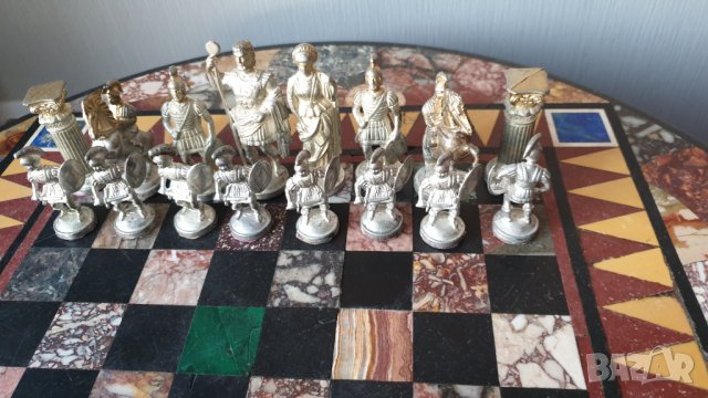 Стара викторианска мраморна маса за шах 19век, снимка 6 - Антикварни и старинни предмети - 42758936