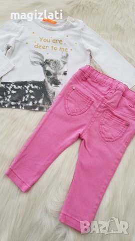 Бебешки дънки 3-6 месеца, снимка 4 - Панталони и долнища за бебе - 36602909