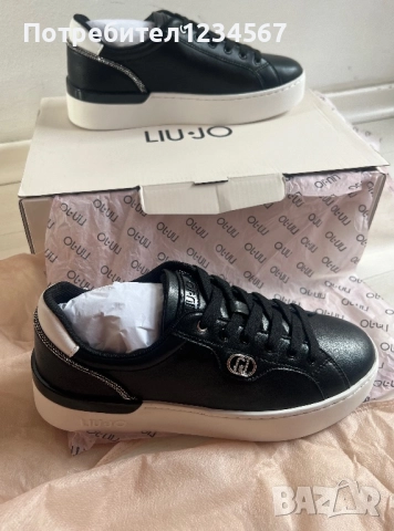 НОВИ маратонки LIU JO от естествена кожа с цирконии