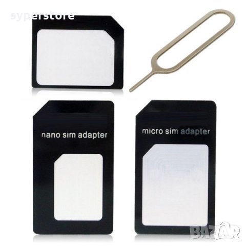 Преходник Адаптер Nano SIM към Micro SIM и Standart SIM card, снимка 5 - Кабели и адаптери - 9249628