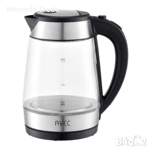 Електрическа кана Mercado Trade, Стъкло, 1,7л., Инокс