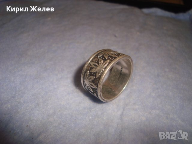 СТАР СРЕБЪРЕН МАРКОВ ПРЪСТЕН СРЕБРО 925 с ФЛОРАЛНИ НИЕЛО МОТИВИ Тип ХАЛКА 28749, снимка 9 - Пръстени - 37300592