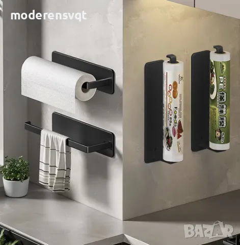 Метална закачалка кухненска ролка самозалепваща се, снимка 2 - Други стоки за дома - 49402197