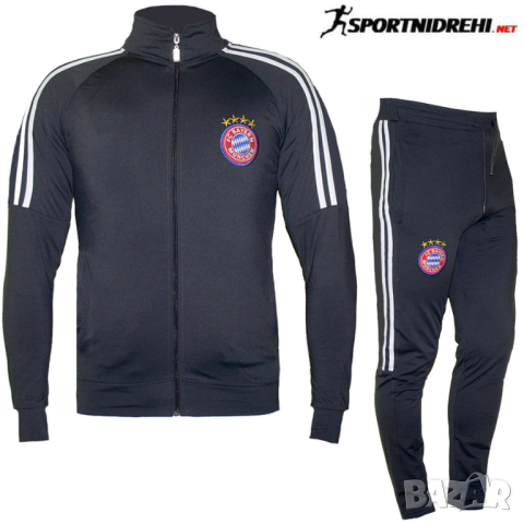 Мъжки футболен екип FC BAYERN MUNCHEN, тъмен графит, полиестер, снимка 1