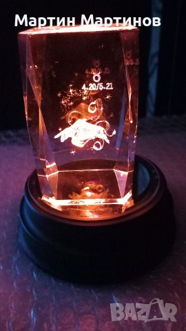 Преспапие /Кристал/ с Телец, снимка 8 - Декорация за дома - 53178892