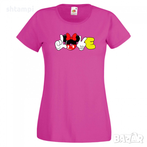 Дамска тениска Minnie Love Подарък,Изненада,Рожден ден,, снимка 8 - Тениски - 36530290