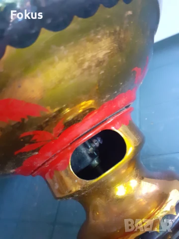 Невероятен голям руски рисуван самовар чайник, снимка 5 - Антикварни и старинни предмети - 50929641