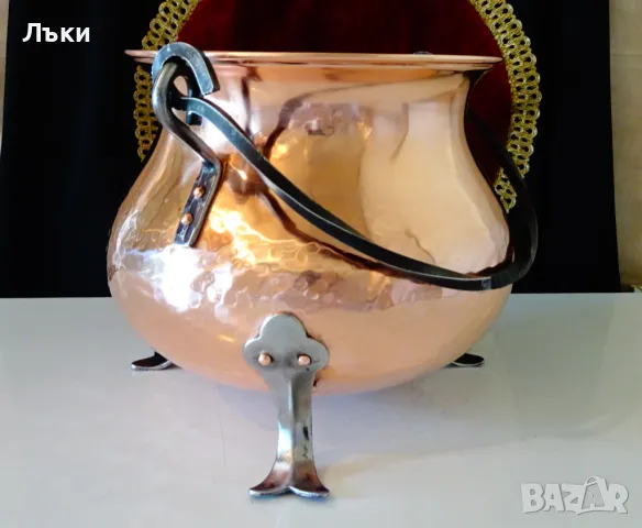 Меден котел,менче 6 л.,чиста червена мед. , снимка 3 - Антикварни и старинни предмети - 50169089