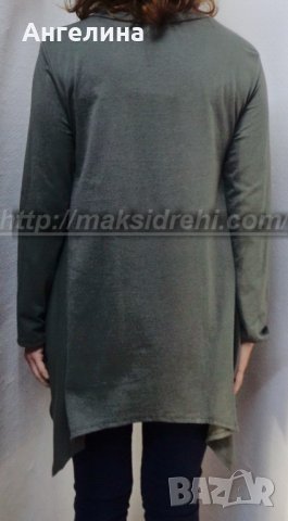 Асиметрична едноцветна туника с колие., снимка 4 - Туники - 31353791