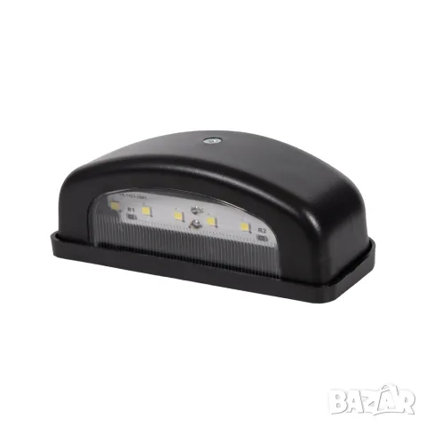LED плафон за регистрационен номер 6 LED 12-24V с черен корпус, снимка 2 - Аксесоари и консумативи - 55868986