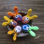Плетени великденски зайчета-яйца - жълти и оранжеви, снимка 1