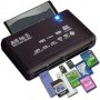 Четец на карти USB 2.0 SD Всичко в едно Поддръжка TF / CF / SD / Mini SD SDHC MMC MS XD
