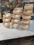 Мини стъпаловиден дървен стелаж с мини щайги, снимка 4