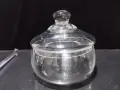 Кристална бонбониера купа с капак , снимка 1