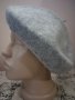 Сива дамска барета Мек вълнен филц, снимка 2