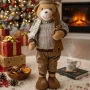 Стоящо коледно мече със ски – мигновен уют и празнично настроение във всеки дом, снимка 2