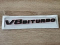 Mercedes Benz V8 Biturbo черна емблема с червен кант, снимка 1