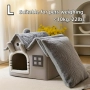 Уютна и топла къщичка за кучета, котки и други животни, сива къща, снимка 4