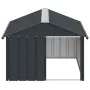 vidaXL Кучешка къща антрацит 116,5x153x81,5 см поцинкована стомана, снимка 5