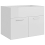 vidaXL Долен шкаф за мивка, бял гланц, 60x38,5x46 см, ПДЧ（SKU:804653