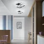 EIDISUNY LED таванна лампа Модерна 40W LED, 3 квадрата-Черна (студена бяла светлина 6000K), снимка 3