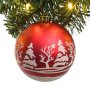 6 броя Комплект Червени коледни топки с елха, 6см, снимка 2