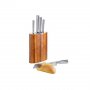 Сет ножове с дървена поставка, снимка 1 - Аксесоари за кухня - 36776000