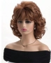 Къса дамска къдрава кафява синтетична перука с бретон, снимка 3